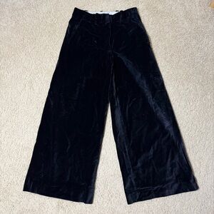 COS Black Velvet Wide-Leg Pants Size Small EU 36
